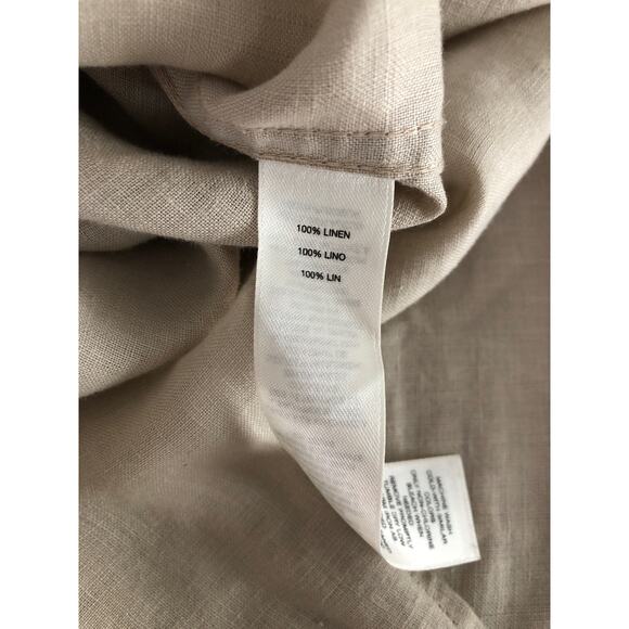 Chico's Women's Size 3 (XL/16) No-Iron Linen Button Down Tan - Picture 7 of 9